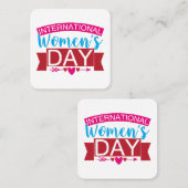 Carte De Visite Carré Journée internationale de la femme (Devant / Derrière)