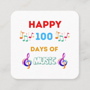 Carte De Visite Carré Joyeux 100 Jours De musique