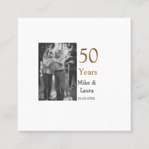 Carte De Visite Carré Joyeux 50e anniversaire ajouter nom du couple date