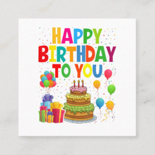 Carte De Visite Carré Joyeux Anniversaire à Toi