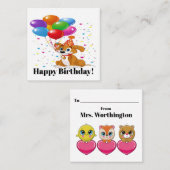 Carte De Visite Carré Joyeux anniversaire ! - Voir Retour ! (Devant / Derrière)