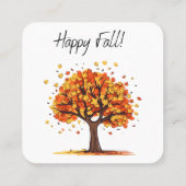 Carte De Visite Carré Joyeux Automne! (Dos)
