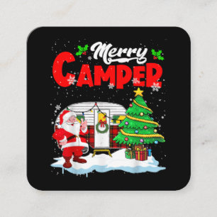 Carte De Visite Carré Joyeux Camper Noël Père Noël Camper Camper Camping