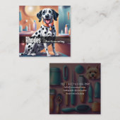 Carte De Visite Carré Joyeux Chien Dalmatien Animaux de compagnie Servic (Devant / Derrière)
