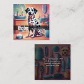 Carte De Visite Carré Joyeux Chien Dalmatien Animaux de compagnie Servic (Devant / Derrière)