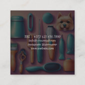 Carte De Visite Carré Joyeux Chien Dalmatien Animaux de compagnie Servic (Dos)