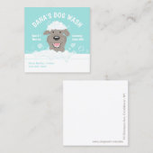 Carte De Visite Carré Joyeux chien de bain | Grooming | Carton mignon (Devant / Derrière)