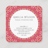 Carte De Visite Carré Joyeux Mandala d'été indien (Dos)