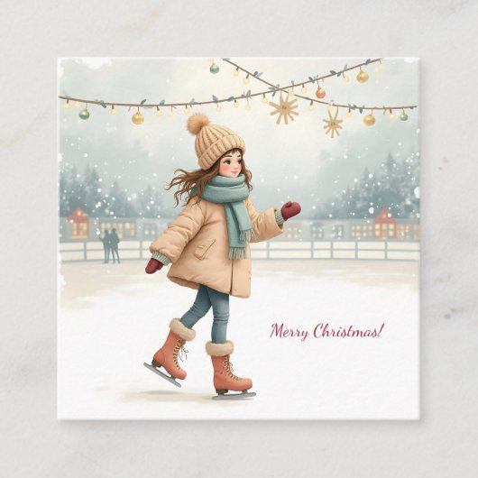 Carte De Visite Carré Joyeux Noël ! (Devant)