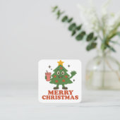 Carte De Visite Carré Joyeux Noël (Debout devant)
