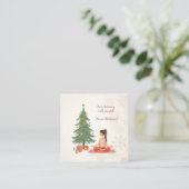Carte De Visite Carré Joyeux Noël ! (Debout devant)