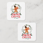 Carte De Visite Carré Joyeux Noël (Devant / Derrière)