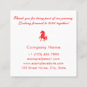 Carte De Visite Carré Joyeux Noël avec nom de l'entreprise (Dos)