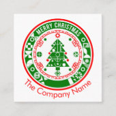 Carte De Visite Carré Joyeux Noël avec nom de l'entreprise (Devant)