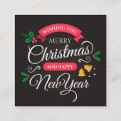 Carte De Visite Carré Joyeux Noël et Bonne Année (Dos)