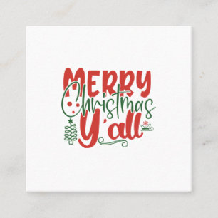 Carte De Visite Carré Joyeux Noël Y'all