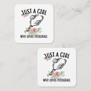 Carte De Visite Carré Juste une fille qui adore Pickleball