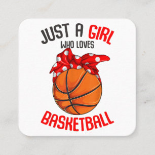 Carte De Visite Carré Juste une fille qui aime la fille de basket-ball