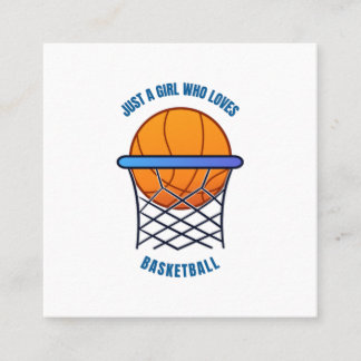 Carte De Visite Carré juste une fille qui aime le basket-ball