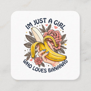 Carte De Visite Carré Juste une fille qui aime les bananes 