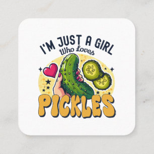 Carte De Visite Carré Juste une fille qui aime les pickles - Vegan drôle