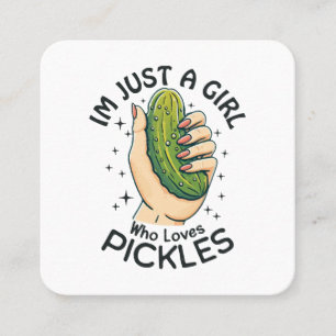 Carte De Visite Carré Juste Une Fille Qui Aime Les Pickles - Végétan Drô
