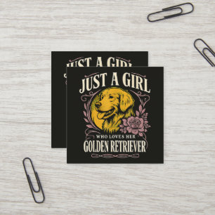 Carte De Visite Carré Juste une fille qui aime son golden retriever
