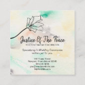 Carte De Visite Carré *~* JUSTICE DE LA PAIX - Fleur de fond noir (Dos)