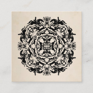 Carte De Visite Carré Kaléidoscope équestre personnalisé