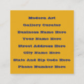 Carte De Visite Carré Kaleidoscope retro coloré psychédélique Abstrait (Dos)