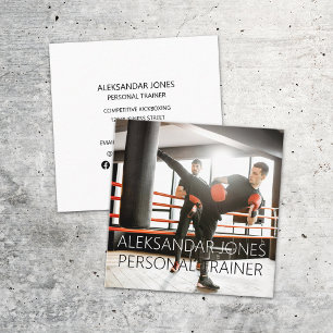 Carte De Visite Carré Kickboxing Gym Sports Fitness Personal Trainer