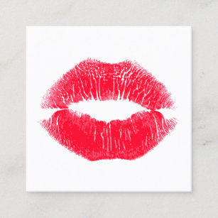 Carte De Visite Carré Kiss maquillage artiste baiser Carré des lèvres ro
