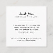 Carte De Visite Carré Knitters tricot crochet fil boule logo (Dos)