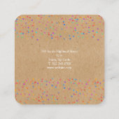 Carte De Visite Carré Kraft Confetti (Dos)