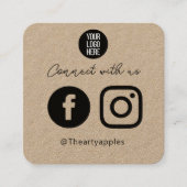 Carte De Visite Carré Kraft Connect Us Social Media QR Code (Devant)