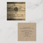 Carte De Visite Carré Kraft en bois (Devant / Derrière)