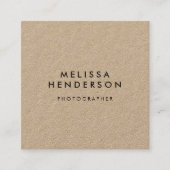 Carte De Visite Carré Kraft minimal élégant (Devant)