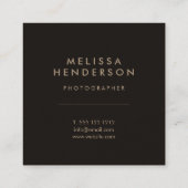 Carte De Visite Carré Kraft minimal élégant (Dos)