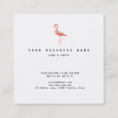 Carte De Visite Carré La brosse Artsy de Flamant rose de rose (Dos)