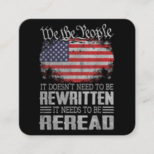 Carte De Visite Carré La Constitution américaine du drapeau doit être re