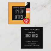 Carte De Visite Carré La date de jeu de l'enfant à l'école (Devant / Derrière)