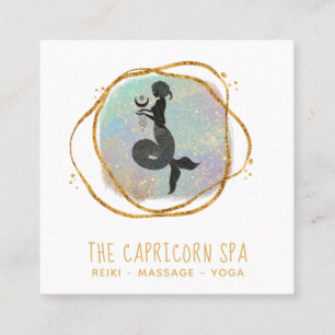 Carte De Visite Carré *~* La déesse de Capricorne Mermaid Opal Gold Bla