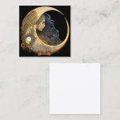 Carte De Visite Carré La déesse de la lune d'aquarelle (Devant / Derrière)