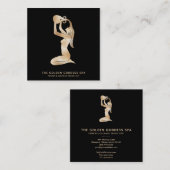 Carte De Visite Carré *~* La déesse d'or de la baignade avec Spa d'eau (Devant / Derrière)