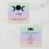 Carte De Visite Carré *~* La déesse triple Luna Moon Magic Boho Arc en c (Devant / Derrière)