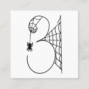 Carte De Visite Carré La fête d'Halloween le 31 Toiles d'araignées