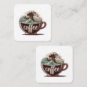 Carte De Visite Carré La Grande Vague De Café (Devant / Derrière)