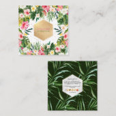 Carte De Visite Carré La jungle tropicale des Hibiscus de Pix-Dezines (Devant / Derrière)