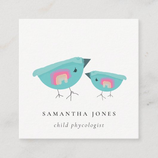 Carte De Visite Carré La Main de Cute Drawn (Devant)