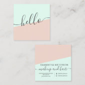 Carte De Visite Carré La menthe simple moderne de pastel rougissent (Devant / Derrière)